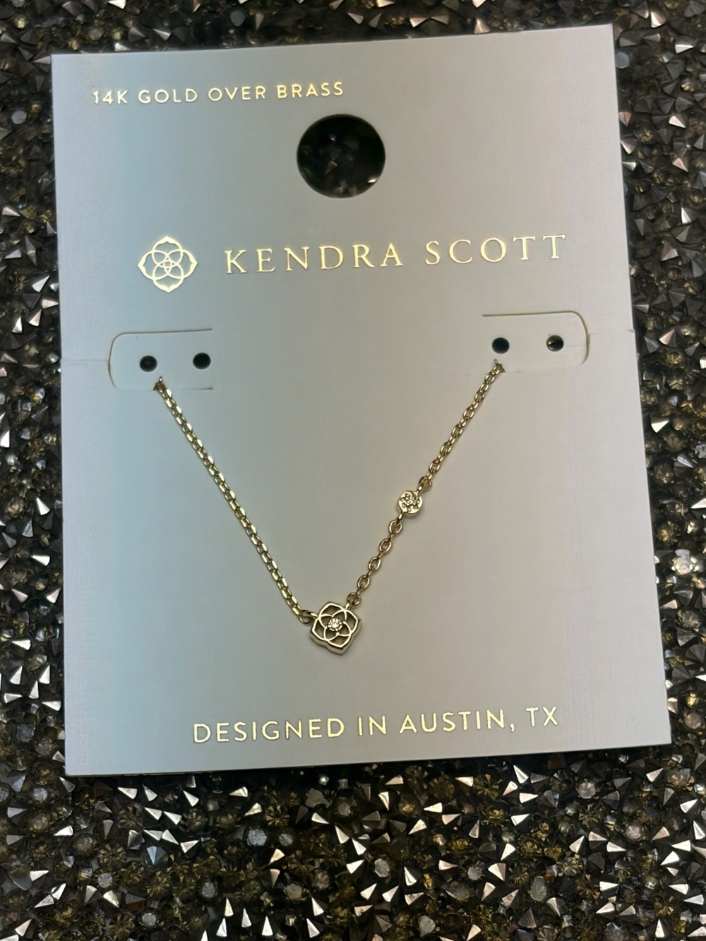 Kendra Scott Gold Floral Mini Pendant Necklace